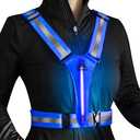 LED Reflective Vest Safety Gear, Light Up Vest for Night Walking Cycling, High Visibility Running Vest with Reflective Strips (Blue)