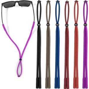 Glasses Strap(6 PCS) Sports Eyeglass Strap,Adjustable Sunglasses Lanyard Neck Holders Cord Retainer for Men Women (Pure)
