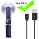 5 x 5feet USB C Handheld Mini Fan Charger Cable for JISULIFE Fan, Aluan, WiHoo, CIVPOWER Neck Fa-n, HomeLifairy, FrSara, Bladeless Fa-n, Replacement Personal Portable Fa-n Type-C Charging Power Cord
