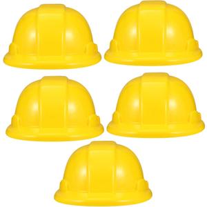 TOYANDONA 5pcs Kids Construction Hat Yellow Plastic Childrens Hard Hat Toy Construction Worker Helmets for Kids Dress Up Costume Child Party Hat