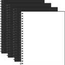 Blank Spiral Notebook, 8.5" x 11" Hardcover Sketch Book, 4 Pack Large Blank Journal for Drawing, A4 Black Unlined Journals for Women Men Office School Home