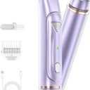 Dermave Bikini Shaver - Electric Bikini Trimmer for Women, 2-in-1 Waterproof Shaver (Light Purple)