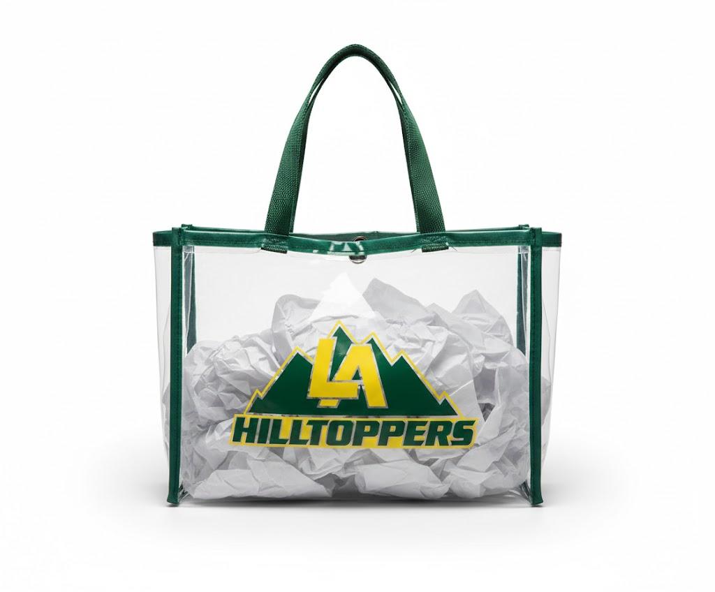 10 pcs Medium clear bags, green straps, green logo