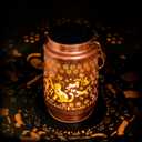 Lantern Light Cat Decorations  Vintage Metal Hanging Light, Warm LED Glow  Cozy Patio, Balcony, Backyard, Garden & Porch Lanterns Decorative Outdoor | Magical Gifts for New Homeowners | Men & Women