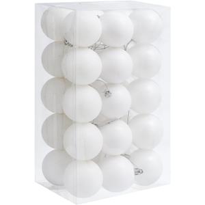 30ct Christmas Ball Ornaments, 2.36" Shatterproof Christmas Tree Decorations, Perfect Hanging Ball for Indoor/Outdoor Holiday Party Decor (White)