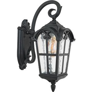 17.1'' Aluminum Outdoor Wall Lights- Black Roman Style Waterproof & Anti-Rust Exterior Lighting Fixtures, Hammered Outdoor Wall Lantern for Porch Patio Garage Courtyard Hallway Doorway