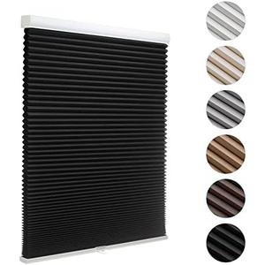 MYshade Blackout Cordless Cellular Shades Honeycomb Shade for Indoor Windows Room Darkening Black Blinds for Home Office Pull Down Window Shades Easy to Install 70 inch Wide, H72 Pleated Shade