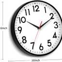 DAXSMY 16 Inch Wall Clock, Large Wall Clocks Battery Operated, Big Silent Non-Ticking Analog Clock Decorative for Living Room, Office, Kitchen, Outdoor,Classroom, Bedroom, Bathroom, School(Black)