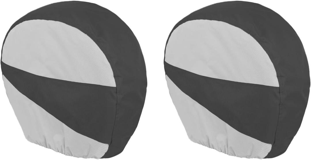 Explore Land Tire Covers 2 Pack - Tough Wheel Protector for Truck, SUV, Trailer, Camper, RV Universal Fits Tire Diameters 26-28.75 inches, Black & Gray