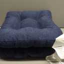 Arlee Chair Cushions for Dining Chairs, Set of 2 - Memory Foam Chair Pads, Non-Skid Backing - Durable Thick Seat Cushions for Kitchen, Office, Patio, 15.5" L x 15.5" W - Marjorie Blue