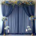 20ft X 10ft Navy Blue Tulle Backdrop Curtain for Parites, Sheer Backdrop Curtains Fabric Drapes for Wedding Ceremony Arch Party Stage Decorations
