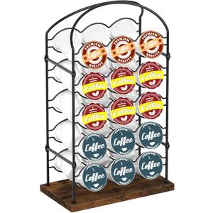 K Cups Holder,Coffee Pod Holder,Coffee Pod Organizer for Coffee Bar, Cunter, Home or Office Kitchen Counter Organizer (Capacity of 30 Pods, Brown)