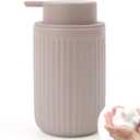 BosilunLife Foam Hand Soap Dispenser - Ceramic Foaming Soap Dispenser for Bathroom 12oz Refillable Liquid Lotion Soap Dispenser with Rust-Proof Foaming Pump for Countertop