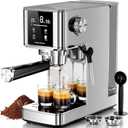 Kismile 20-Bar Espresso Machines,Professional Espresso Maker with Milk Frother Steam Wand for Latte&Cappuccino,Coffee Machine with Removable Water Tank for Home/Office