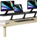 ExtraLarge 45Inch Wood Clamp On Desk Monitor Shelf with Spacious Storage Space  Fits 60inch or Dual 32inch Screens, CClamp Design with Rubber Pad, Max Load 44lbs