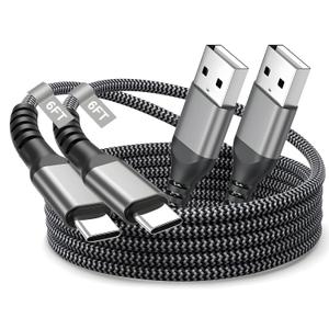 Charger Cord for iPhone 17e/17, iPhone Charging Cable, Super Fast Charging 6AMP [MFI Certified] [6FT] for iPhone 17 Pro /17 Pro Max Charger Cord, [2 Pack] USB A to USB C Cable for iPhone 16/15