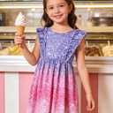 Goodstoworld Toddler Girl Dress for Kids Summer Beach Ruffle Tie Back Dresses for 2-8T (4-5T, A1-glitter 01)