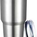 MEWAY 30oz Tumbler Double Wall Vacuum Insulated Travel Mug, Stainless Steel Tumbler with Lid, Durable Powder Coated Insulated Coffee Cup for Cold & Hot Drinks (Silver,1 PACK)