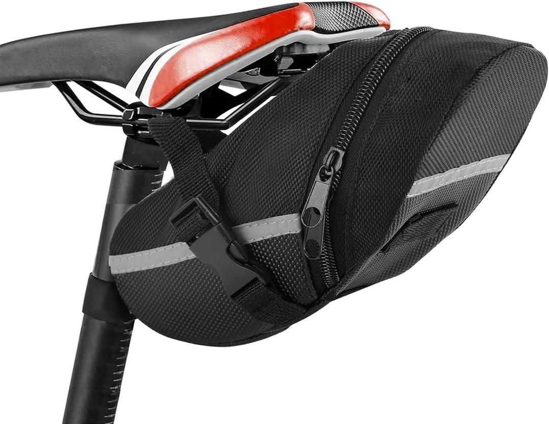 Bicycle Saddle Bag, With Reflective For A Safety Ride, Under Seat bike Pack for Mountain Road Bikes, Bike Seat Bag