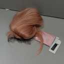 PARK YUN 28 Inch Long Straight Pink Wig with Bangs for Women Pastel Rose Pink Synthetic Wig Natural Looking Soft Hair for Daily Use Fashion Cosplay Party