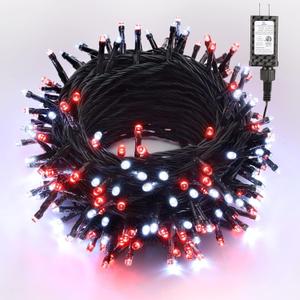Brizled Red & White String Lights, 78.74ft 240 LED Christmas Lights Connectable, Outdoor Mini Christmas Light String 8 Modes Twinkle Xmas Light with Timer for Indoor Xmas Tree Valentine's Day Party