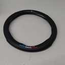 KanaAt for Lincoln Steering Wheel Cover Custom-Fit, Fusion Carbon Fiber Premium Leather Cover with Lincoln Emblem Logo Car Steering Wheel,Designed for Lincoln Car Accessories