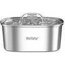 Cat Water Fountain Stainless Steel: 3.2L/108oz Pet Foundatin Water Bowl for Cats Inside Automatic Dog Drinking Dispenser Dish Animal Feeding & Watering Supplies Waterfall with 1 Replacement Filter