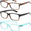 NORPERWIS Reading Glasses 5 Pairs Quality Readers Spring Hinge Glasses for Reading for Men and Women (5 Pack Mix Color -3, 4.50)