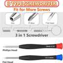 Eyeglass Repair Kit with Screws, Mini Glasses Repair Kit, Eye Glass Repairing Kit with Eyeglass Screws, Silicone Nose Pads, Tweezer, Screwdriver for Eyeglasses,Sunglasses, Magnify Glass and Case