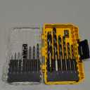 DEWALT Drill Bit Set, 3-Flats Shank,14-Piece, 135 Degree Split Point, for Plastic, Wood and Metal (DWA1184)