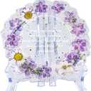 Teacher Appreciation Gifts for Women Resin Floral Keepsake Plate Decor with Pressed Real Flowers (Purple & White) Unique Thank You Gift for Teachers