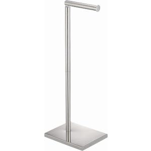 Toilet Paper Holder Stand, Naturous Free Standing Toilet Paper Holder with Reserve for Bathroom, Weighted Base Toilet Paper Stand, Chrome