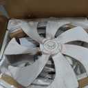 LEDIARY 30in White and Gold Caged Flush Mount Ceiling Fan