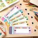 36 Pcs Pastel Desk Name Tags for Classroom 14 x 4'' Student Name Plates for Desk Pencil Nameplates for Teacher Student Labels Tags for Back to School First Day of School Party Supplies, 14.17 x 3.94 inches