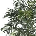 Nearly Natural 6.5ft Artificial Golden Cane Palm Tree, Lifelike Silk Indoor Palm With Three Textured Trunks Flexible Fronds Nursery Planter, Low Maintenance