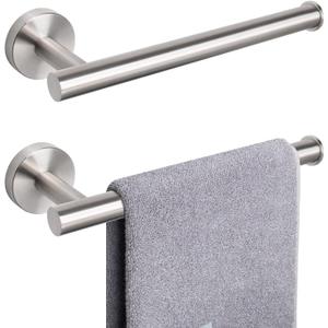 NearMoon Hand Towel Holder/Towel Ring, Thicken Stainless Steel Hand Towel Bar for Bathroom, Rustproof Wall Mounted Towel Rack, Contemporary Style Bath Accessories, 9 Inch (2 Pack, Brushed Nickel)
