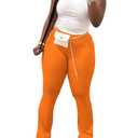 Nimsruc 2 Piece Outfits for Women Casual Sweat Sets Comfy Short Sleeve Matching Tracksuits Orange L