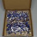 24 Pcs Glitter Berry Stems Christmas Tree Picks Decoration Christmas Faux Holly Colorful Berries Branches Ornaments for Christmas Tree Wreath DIY Craft Decorations (White Silver Lake Blue)