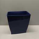 iDesign Small Plastic Bathroom Trash Can, Slim Rectangle Garbage Bin for Bedroom, Office, Dorm, Navy Blue