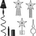 Christmas Tree Topper Holder Twist on Universal Stabilizer Floral Xmas Tree Topper Adapter Plastic Support with Adjustable Attachment(Black)