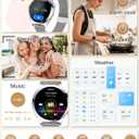 Smart Watches for Women, 1.27" TFT Touchscreen Smartwatch Answer/Make Call, Activity Fitness Trackers with 120+ Sports/HR/Sleep/SpO2 Monitor, IP68 Waterproof for Android iOS (Silver)