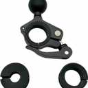 Motorcycle Aluminum Alloy Phone Mount Base with 1" TPU Ball, Fits 0.5''/ 0.87''/ 1''/ 1.125''/ 1.26'' Round Rails, Compatible with 1" Ball Socket Dual Socket Arm