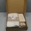 Gandeer 6 Sets Boho Placemats: Round Woven, Rectangular Boho, Wooden Bead Napkin Rings, Cloth Napkins, Long Table Runner & Storage Basket - Natural Burlap Cotton for Kitchen Dining Table Home