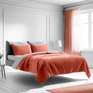 Mezzati Bedspread Coverlet Set Coral-Rose Prestige Collection - Comforter Bedding Cover Brushed Microfiber Bedding 2-Piece Quilt Set (Twin / TwinXL, Coral Rose)