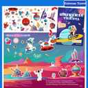 Sticker Book for Kids, 250+ Universe Stickers & 8 Scenes Activity Sheet, Reusable Busy Book, Seek and Find Sticker Coloring Pad, for Boys Girls Toddlers Ages 2-4 4-8 Years Old 3-5 6-7
