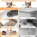 Stainless Steel Cat Litter Box, L to XL Cat Litter Box with Lid for Big Cat, Large Metal Litterbox with High SideNon-Stick, Odor-Resist, Anti-Urine Leakage, Easy-Clean, Includes Mat & Scoop