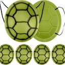 6PCS Turtle Shell Cosplay Costume for Kids Turtle Shell Props Ninja Costume Turtle Shell Backpack for Halloween Dress Up Cosplay Costume Accessories, 44.00X35.00X7.00CM, Green