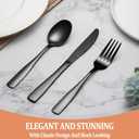 20 Pcs Black Silverware Set, Food-Grade Stainless Steel Flatware Set for 4, Square Cutlery Set, Mirror Polished Tableware Eating Utensils Set for Kitchen, Include Knife Fork Spoon Set,Dishwasher Safe
