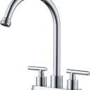4 Inch Centerset Laundry Faucet, 2 or 3 Hole Deck Mount, Chrome Utility Sink Faucet with 360 Swivel Spout and 3/4'' Thread End Garden Hose Adapter