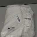 Oubonun Modern Farmhouse Tablecloth, Linen-Textured Waterproof Dining Table Cloth with Tassels, Wrinkle Resistant Fabric for Kitchen & Dining Room, Neutral Rectangular 55''x86'', 6-8 Seats (Beigeblue Stripe)